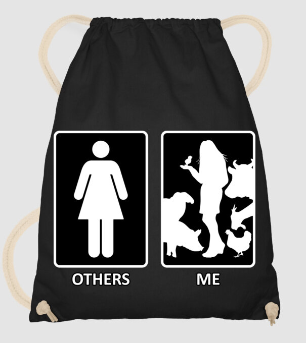 Others vs. Me (nő) - állatok  minta fekete pólón
