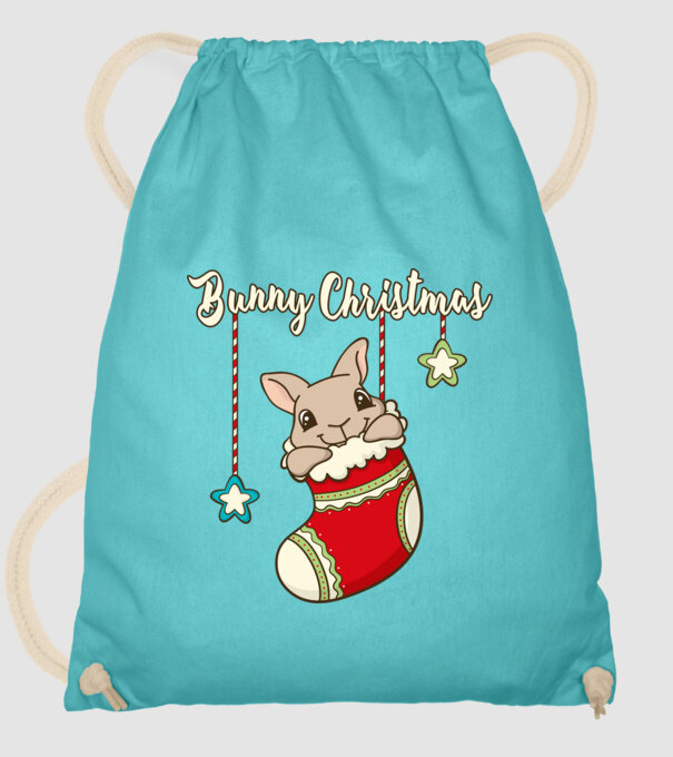 Bunny Christmas minta türkiz pólón