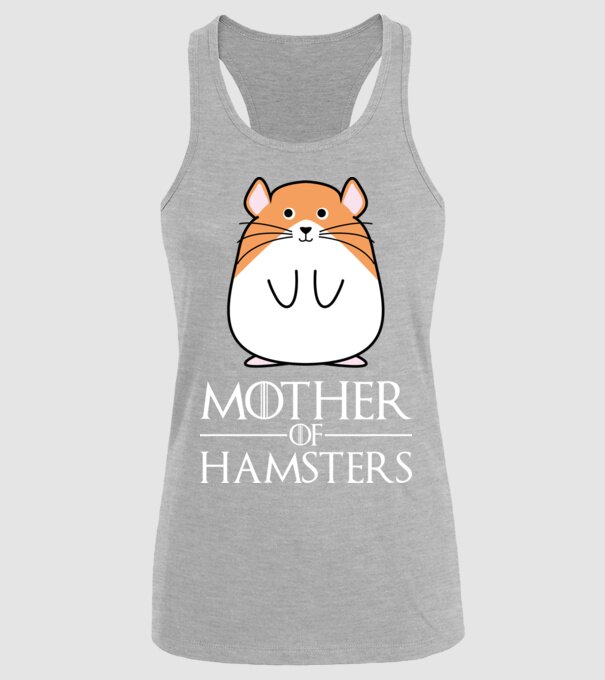 Mother of Hamsters minta szürke pólón