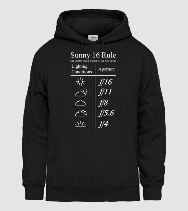 Sunny 16 Rule minta fekete pólón