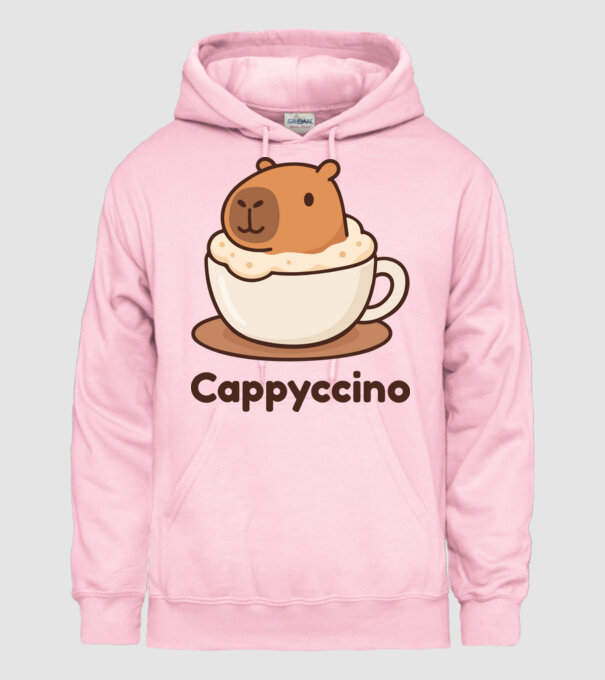 Cappyccino minta világos rózsaszín pólón