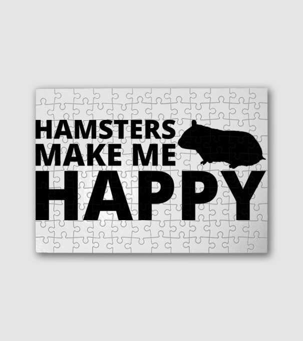 Hamsters make me happy minta fehér pólón