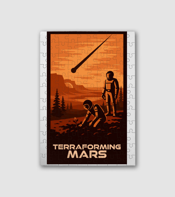 A Mars terraformálása minta fehér pólón