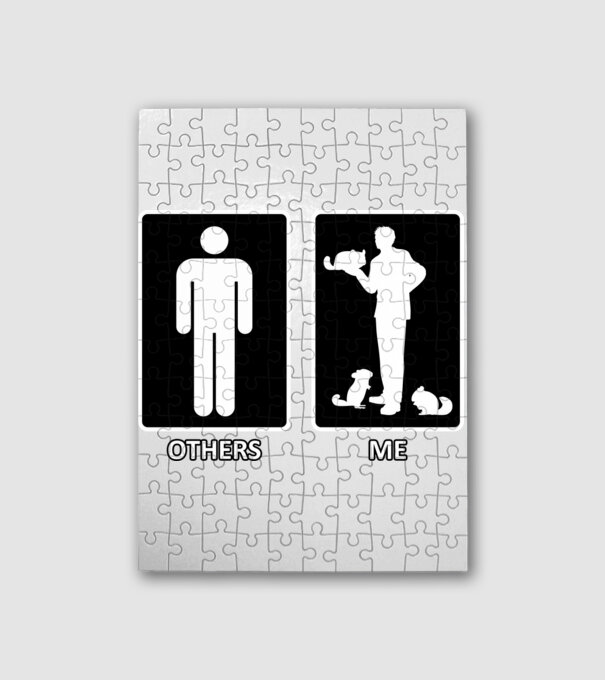 Others vs. Me (férfi) - csincsilla minta fehér pólón