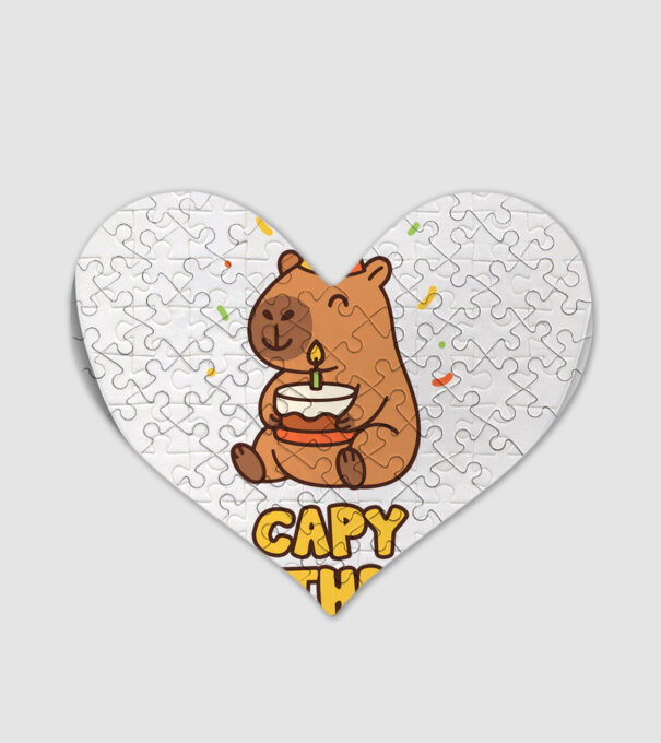 Capy birthday minta fehér pólón