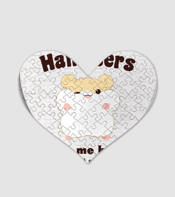Hamsters make me happy minta fehér pólón