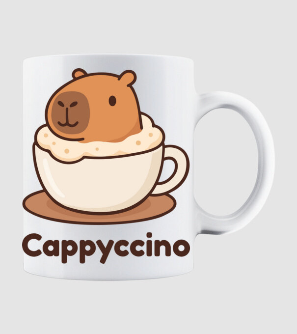 Cappyccino minta fehér pólón