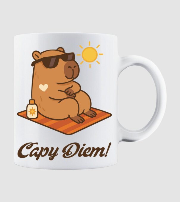 Capy Diem minta fehér pólón
