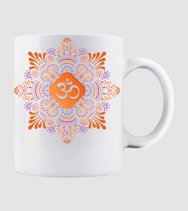 Mandala minta fehér pólón