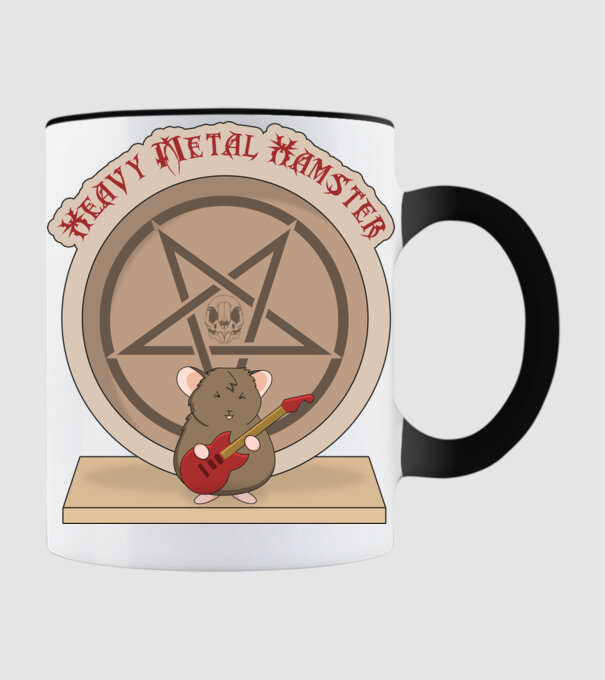 Heavy Metal Hamster minta fekete pólón