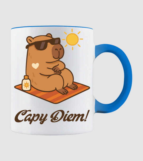 Capy Diem minta világoskék pólón