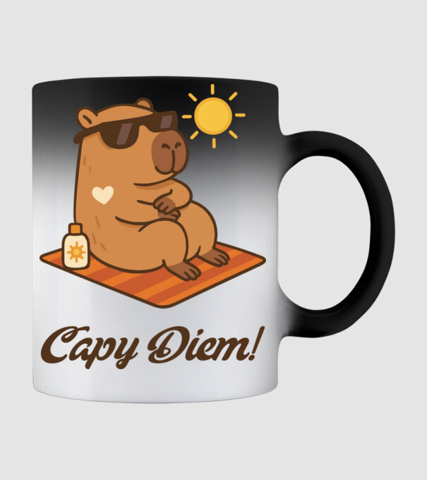 Capy Diem minta fekete pólón