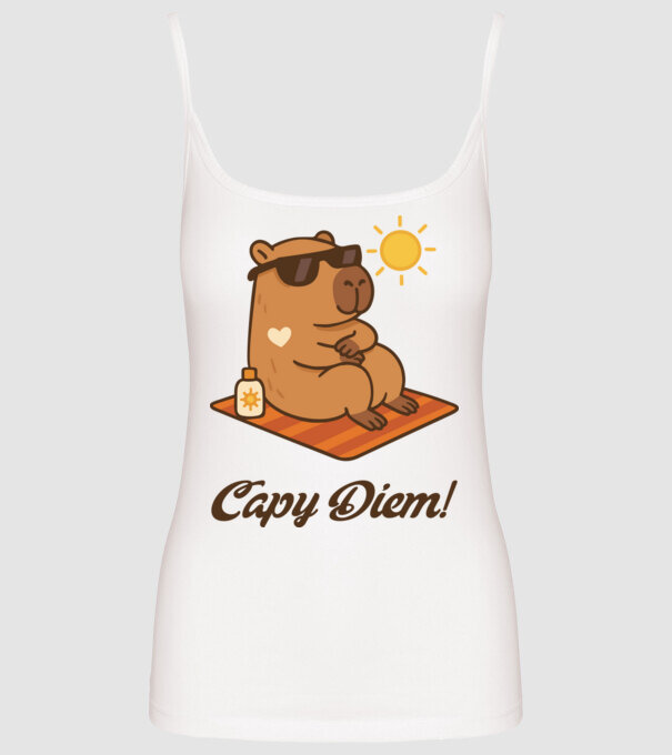 Capy Diem minta fehér pólón
