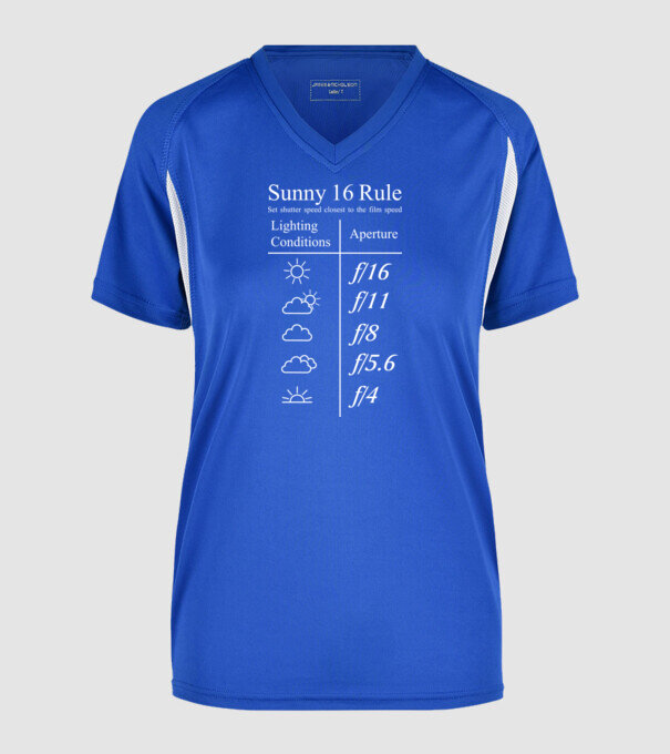 Sunny 16 Rule minta királykék pólón