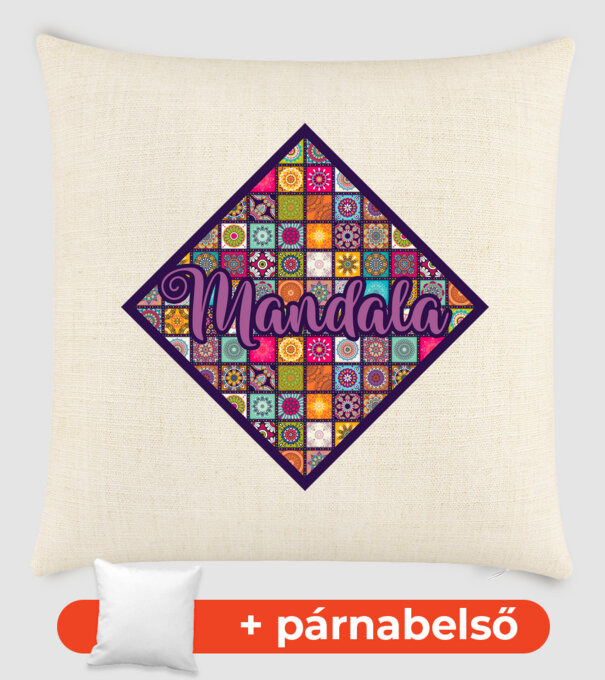 Mandalák minta homokszín pólón