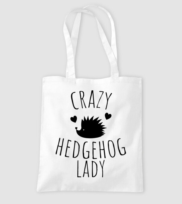 CRAZY HEDGEHOG LADY minta fehér pólón