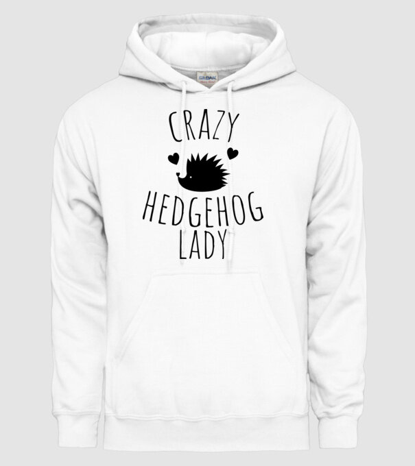 CRAZY HEDGEHOG LADY minta fehér pólón
