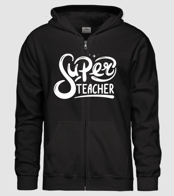 Super teacher minta fekete pólón