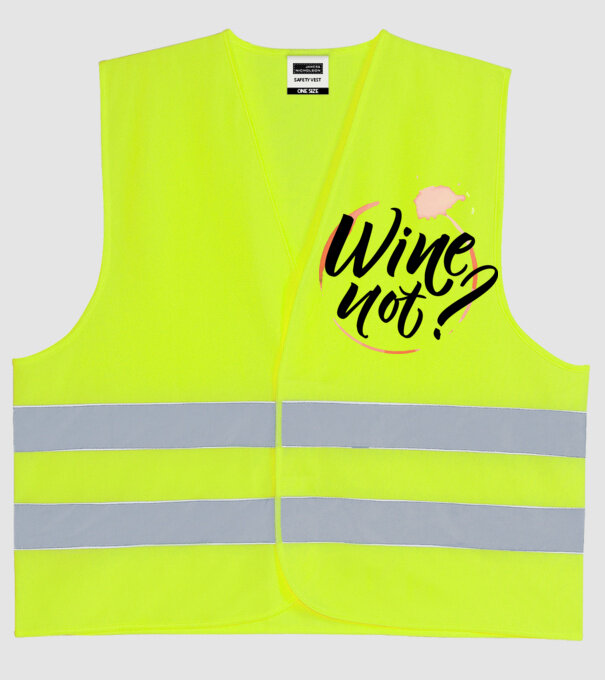 Wine not? minta neonsárga pólón
