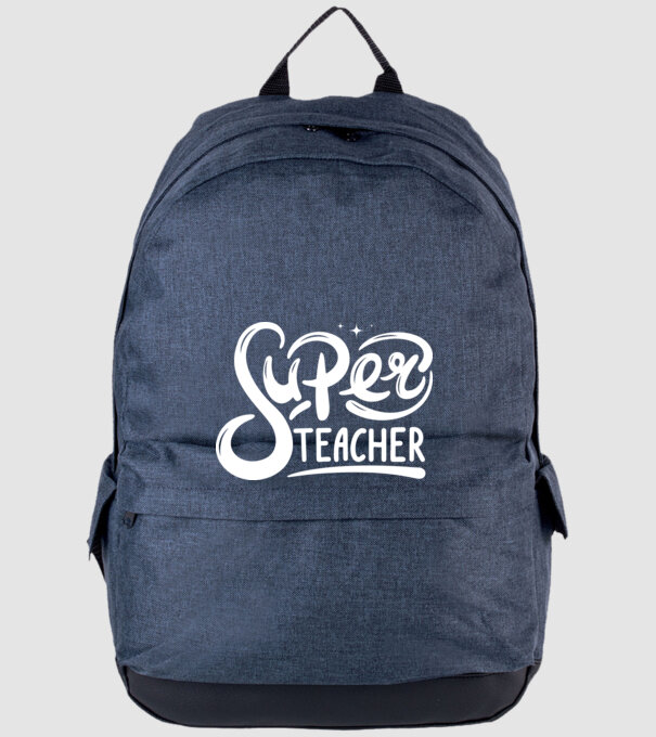 Super teacher minta farmerkék pólón