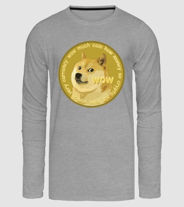 Shiba Inu wow minta szürke pólón