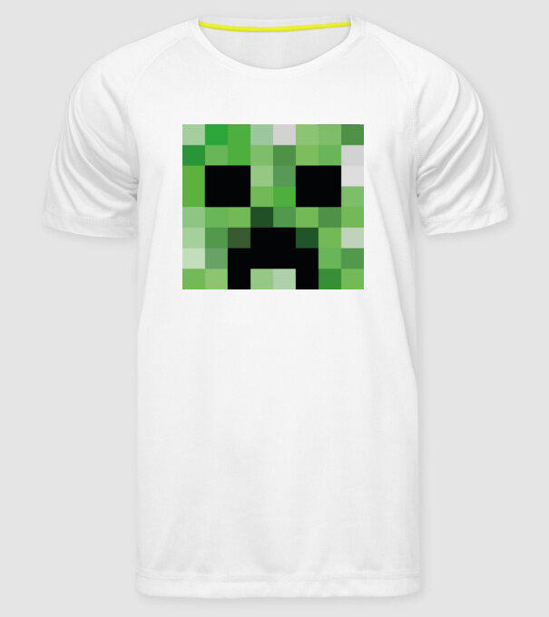 Creeper Minecraft minta fehér pólón