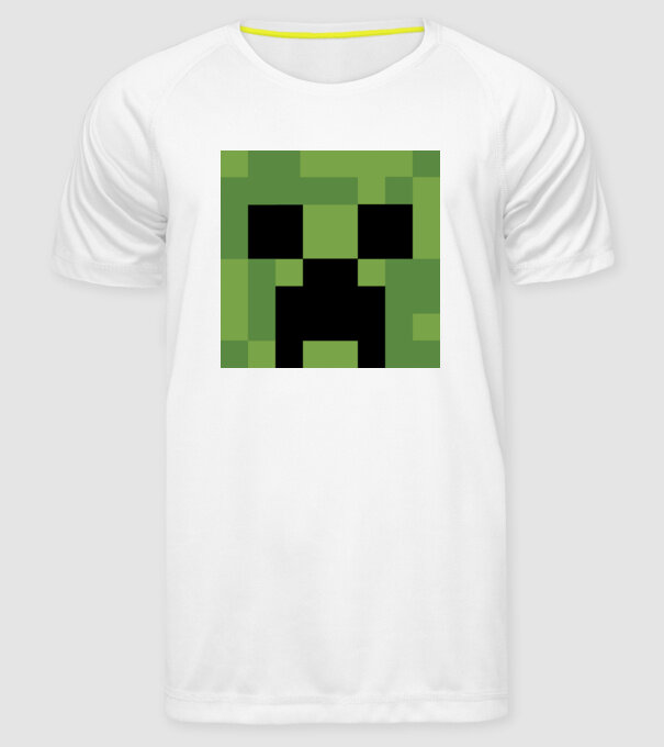 Creeper minecraft minta fehér pólón