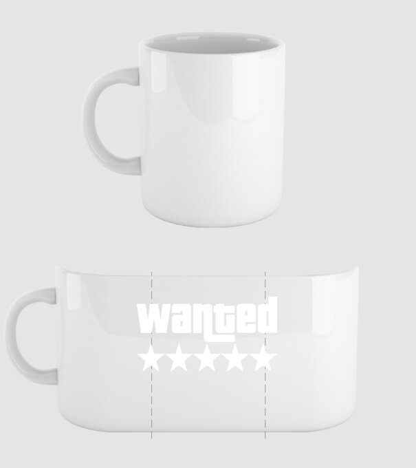 WANTED ★★★★★ (GTA) minta fehér pólón