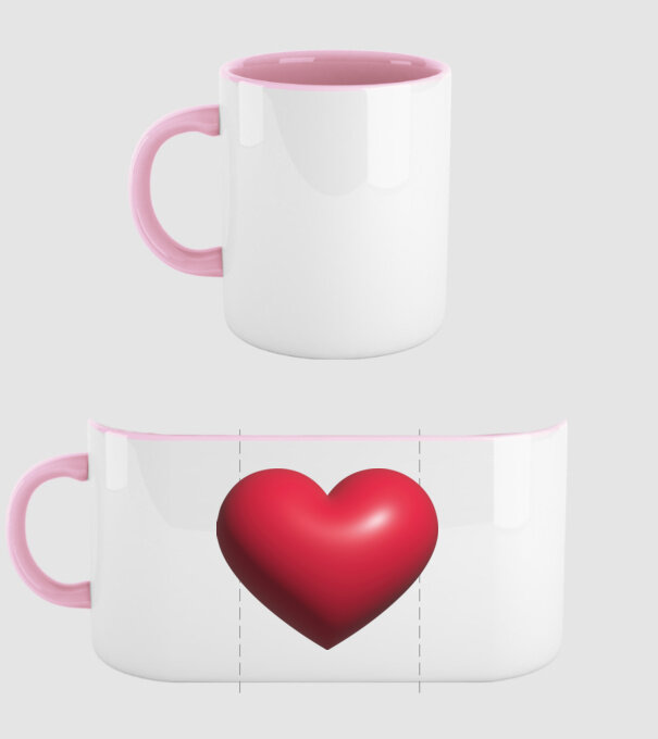 3d szív minta világos rózsaszín pólón