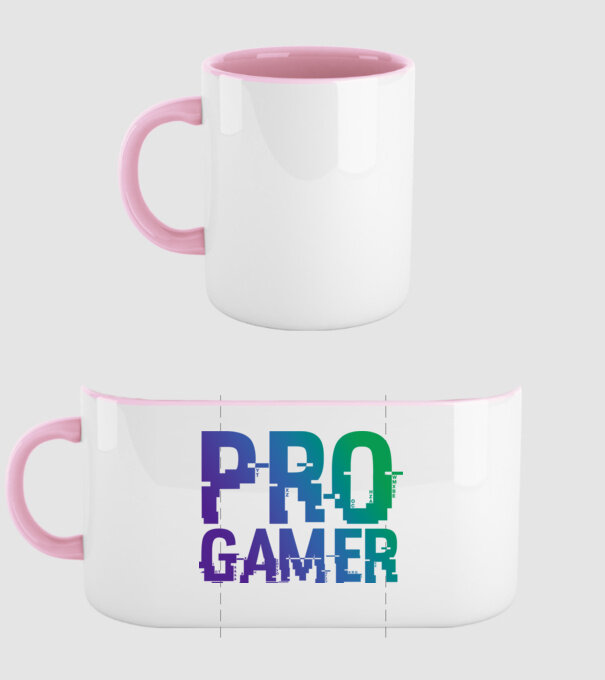 PRO GAMER minta világos rózsaszín pólón