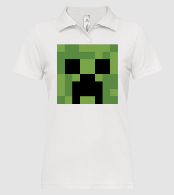 Creeper minecraft minta fehér pólón