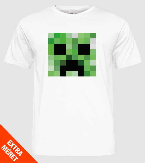 Creeper Minecraft minta fehér pólón