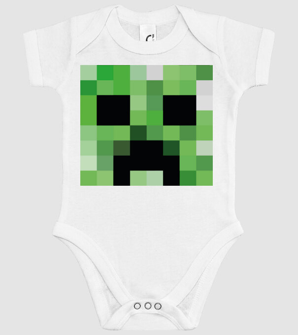 Creeper Minecraft minta fehér pólón