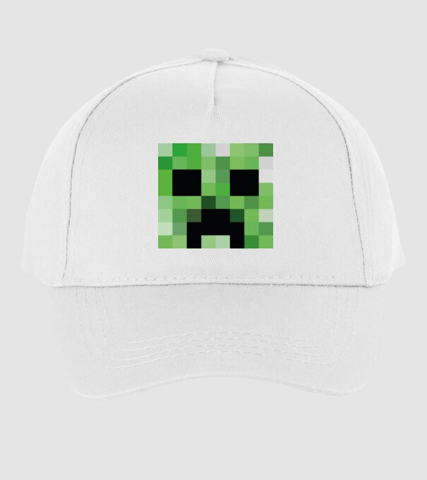 Creeper Minecraft minta fehér pólón