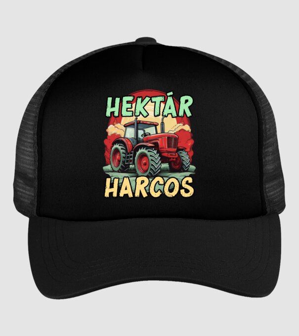 Hektár Harcos minta fekete pólón