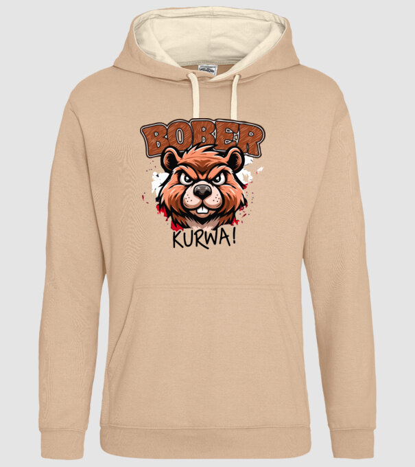 Bober kurva minta homokszín pólón