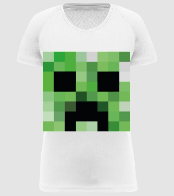 Creeper Minecraft minta fehér pólón