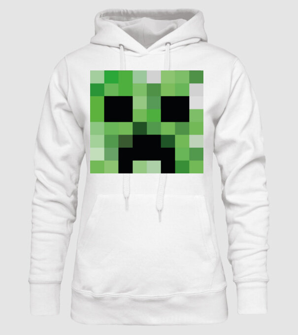 Creeper Minecraft minta fehér pólón