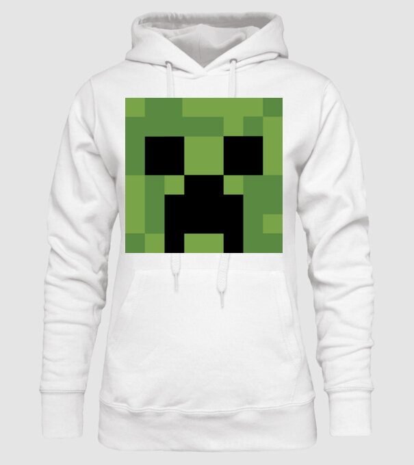 Creeper minecraft minta fehér pólón