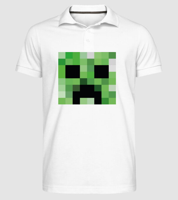 Creeper Minecraft minta fehér pólón