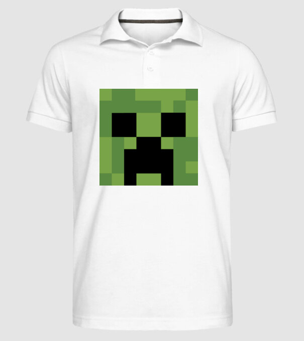 Creeper minecraft minta fehér pólón