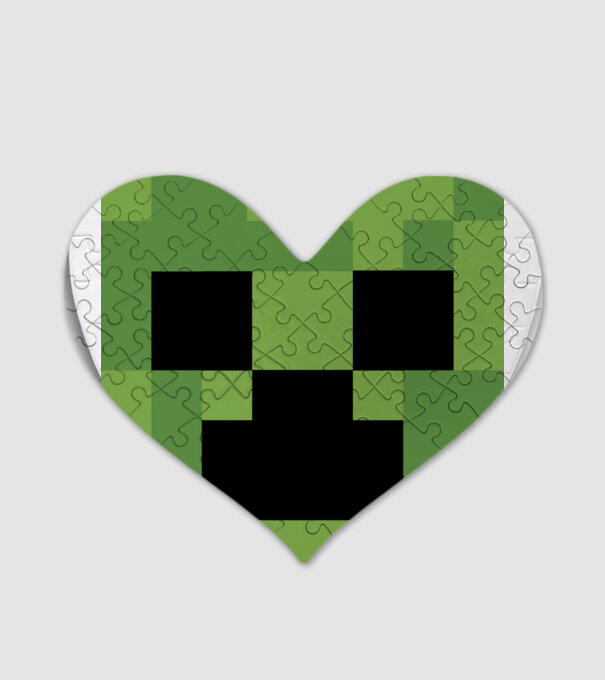 Creeper minecraft minta fehér pólón