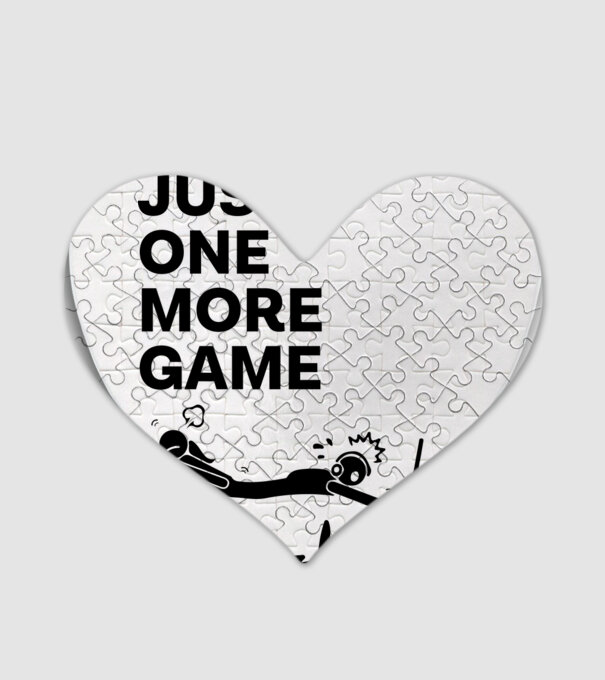 Just one more game minta fehér pólón