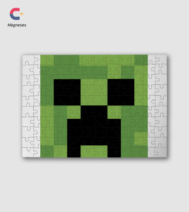 Creeper minecraft minta fehér pólón
