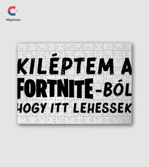 Kiléptem a Fortnite-ból - Vicces póló minta fehér pólón