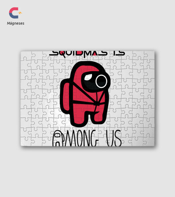 SquidMas is Among Us minta fehér pólón