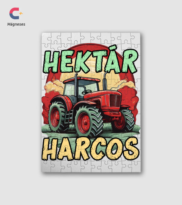 Hektár Harcos minta fehér pólón