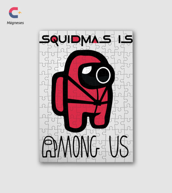 SquidMas is Among Us minta fehér pólón