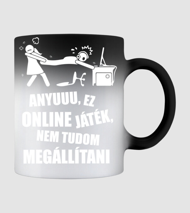 Anyu, ez online játék minta fekete pólón
