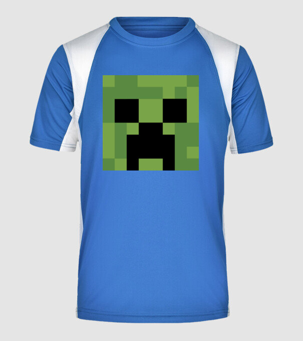 Creeper minecraft minta királykék pólón